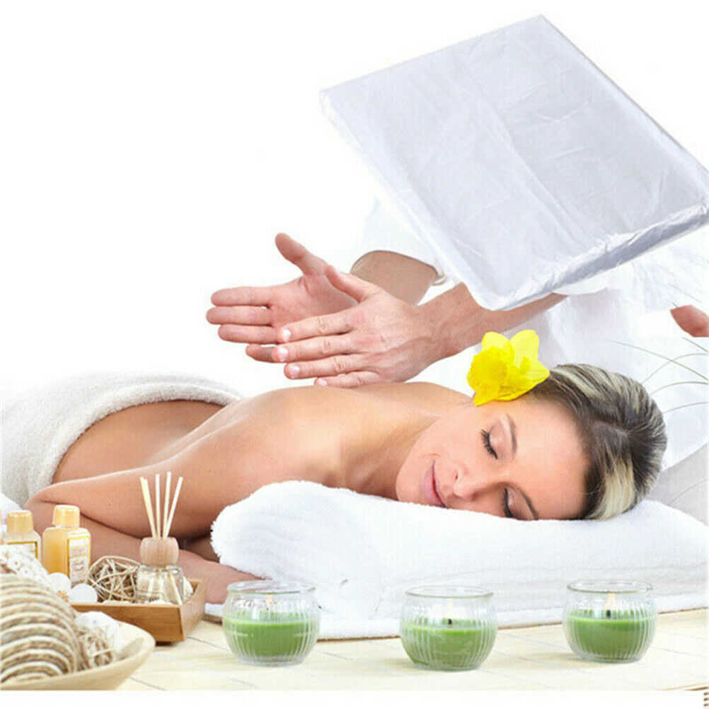 100Pcs Disposable Couch Cover Bed Sheet Set Transparent Waterproof Salon Sheets