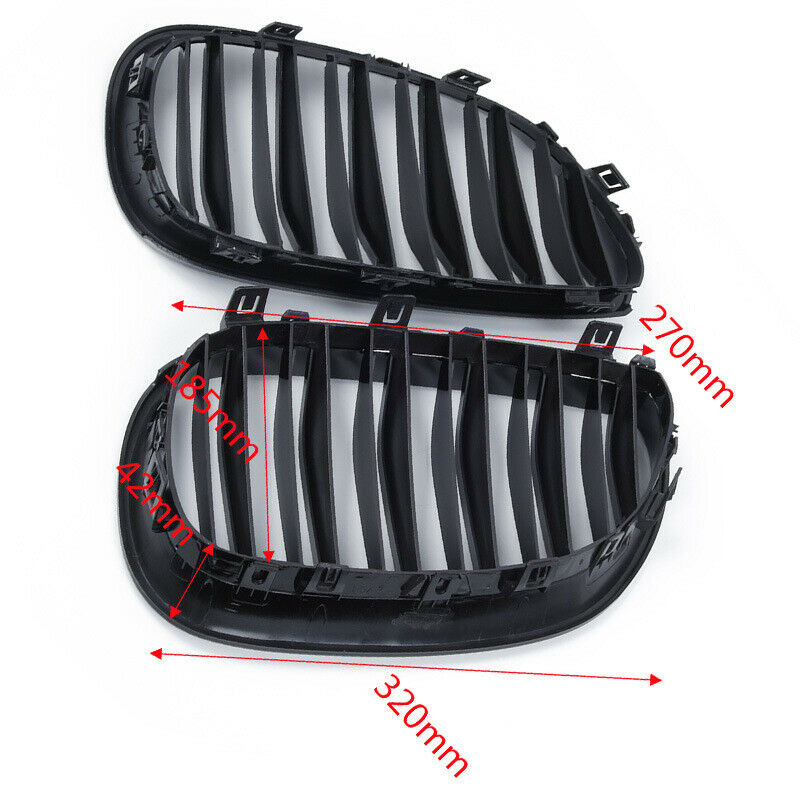 Front Kidney Grill Double Slat Double Line Grille for BMW E60 E61 5 Series 03-10