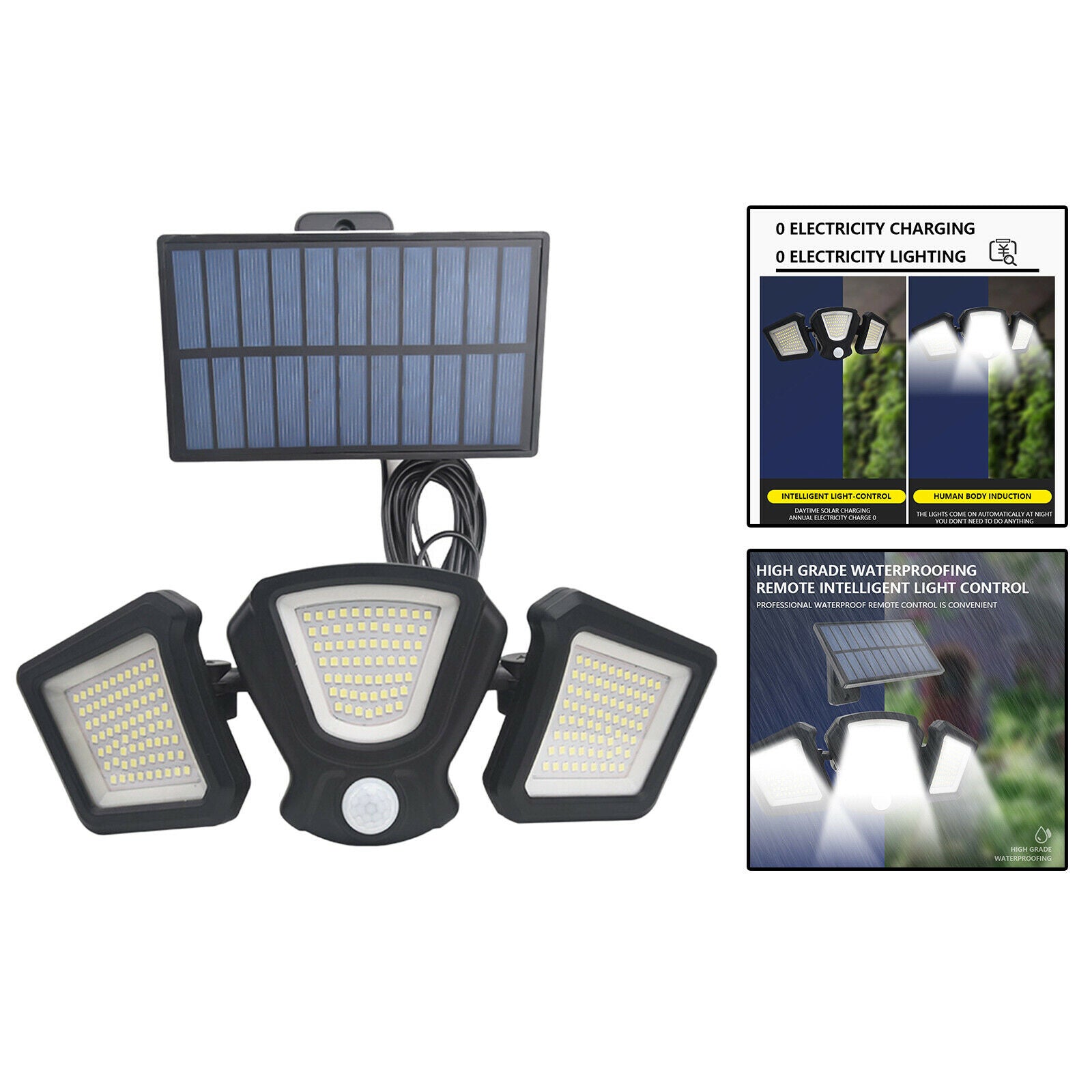 216 Led Solar Light Bright Spotlight Wireless Outdoor Waterproof Garden