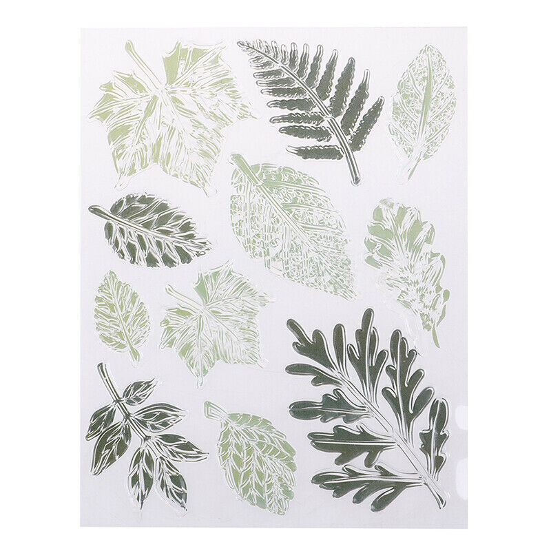 Green leaf clear stamp silicone seal flower stamp DIY scrapbook album deco.l8