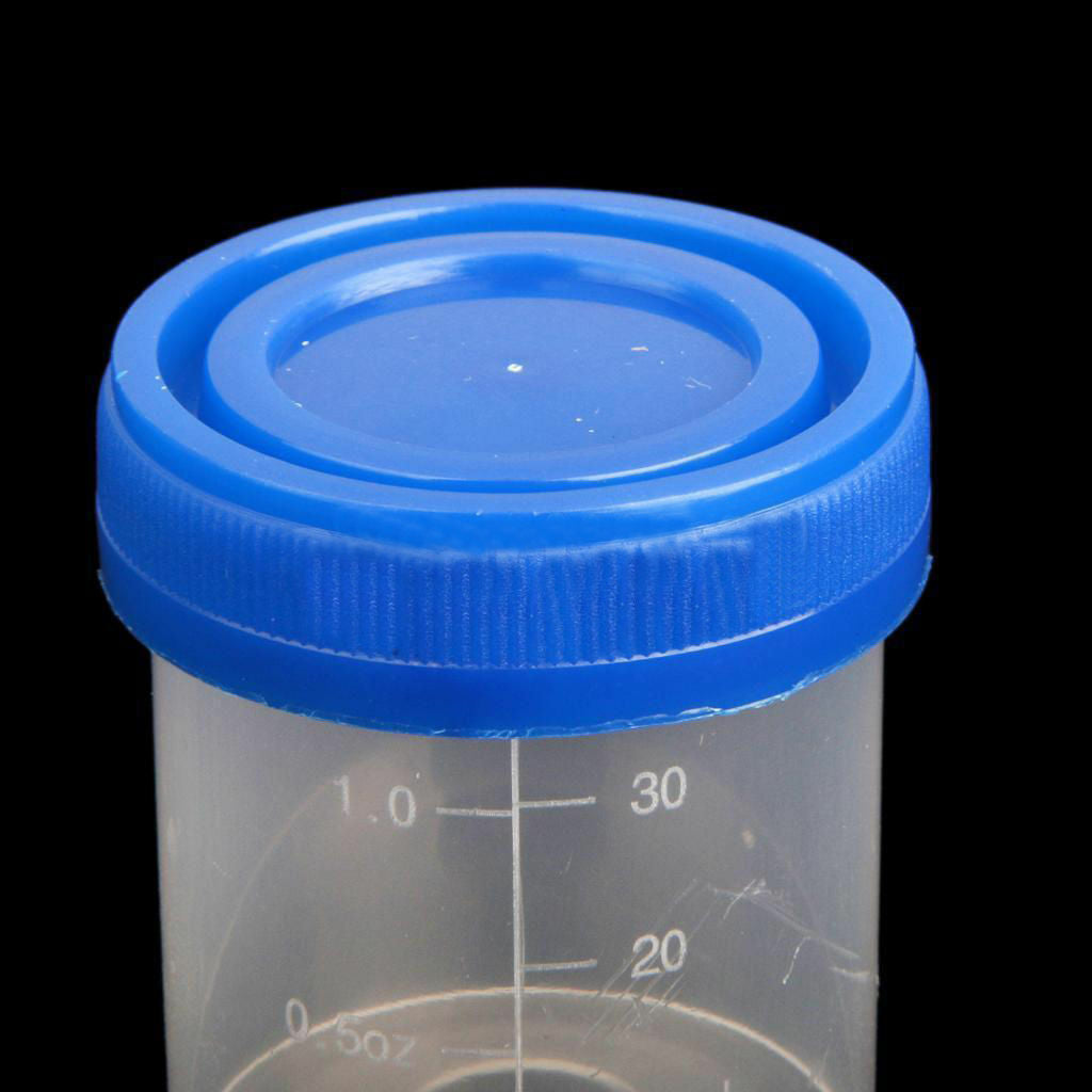 5PCS 40ML Specimen Cups Containers Sterile Jars Leakproof 1.5oz Graduated NEW