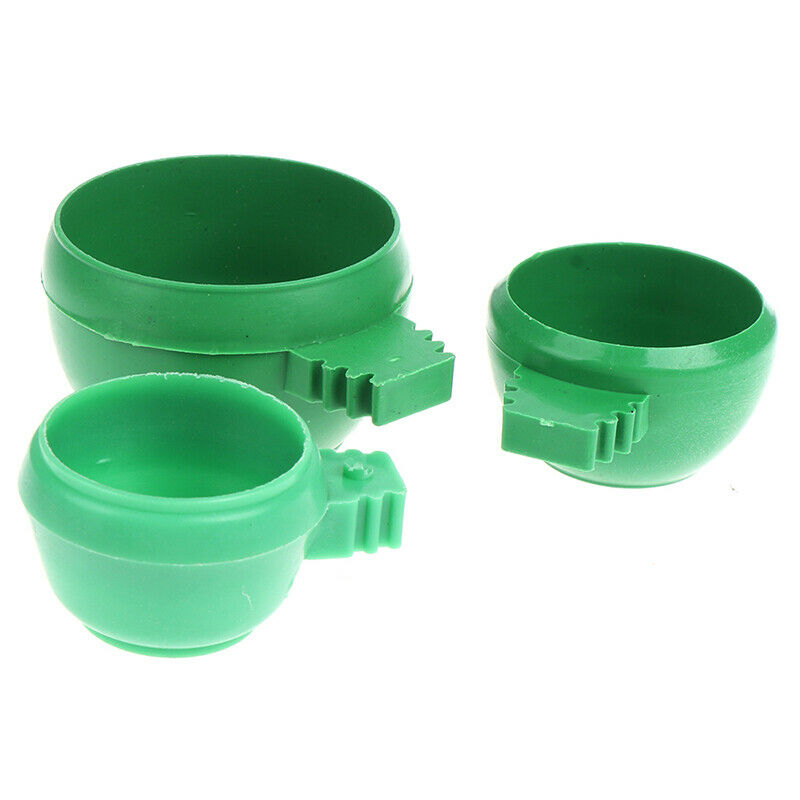 3Pcs/set Mini Bird Parrot Food Water Bowl Feeder Plastic Pigeons Birds Ca.l8