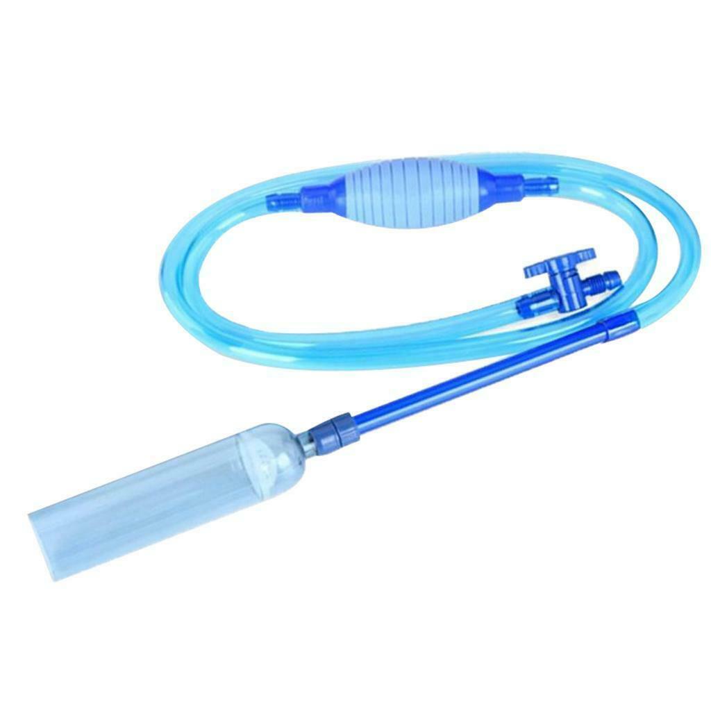 Blue Fish Tank Gravel Sand Cleaner Long Nozzle Water Changer Flow Controller