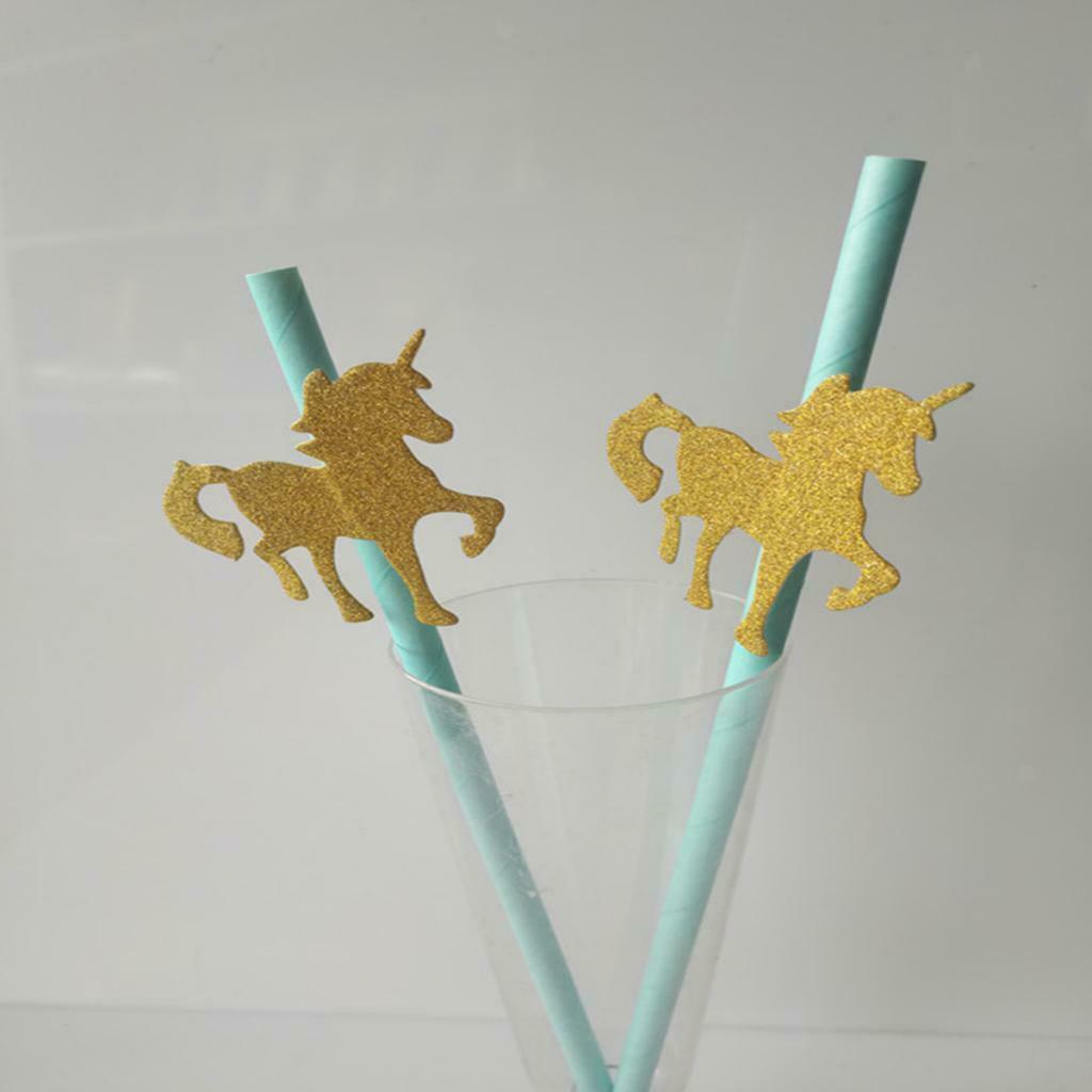 Unicorn Paper Straws Drinking Straws Kids Party Paper Tableware Drinks #4