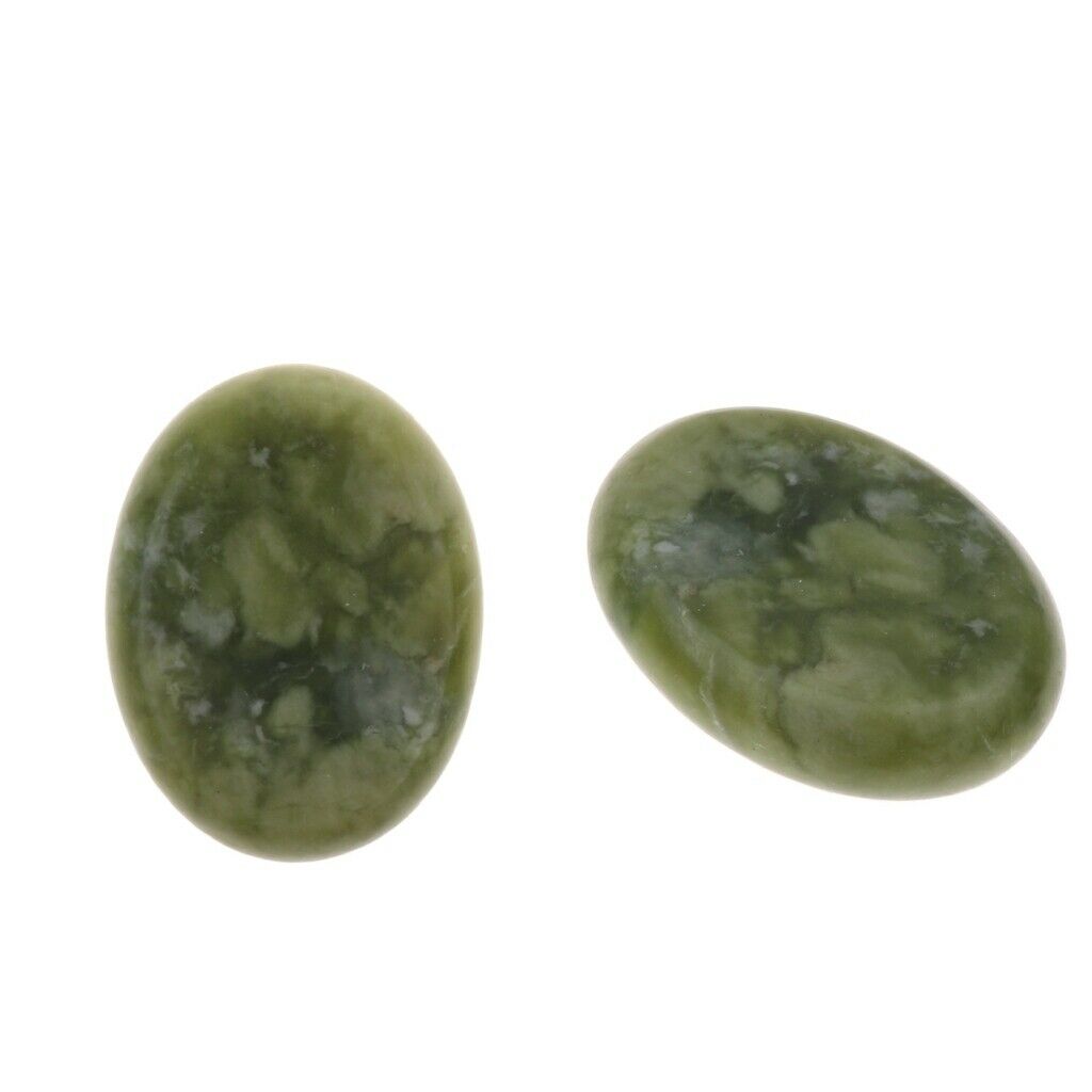 2 Pack Professional Oval Massage Soothing Jade Stones Rocks Set for Hot Spa
