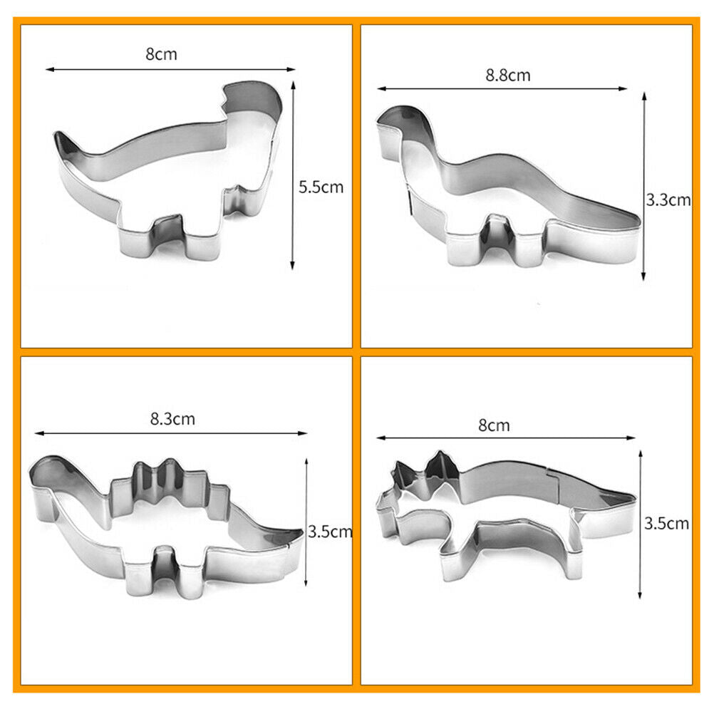 4Pcs/set Dinosaur Shape Cookies Cake Mould Mold Cookie Cutter Baking Mold Tools