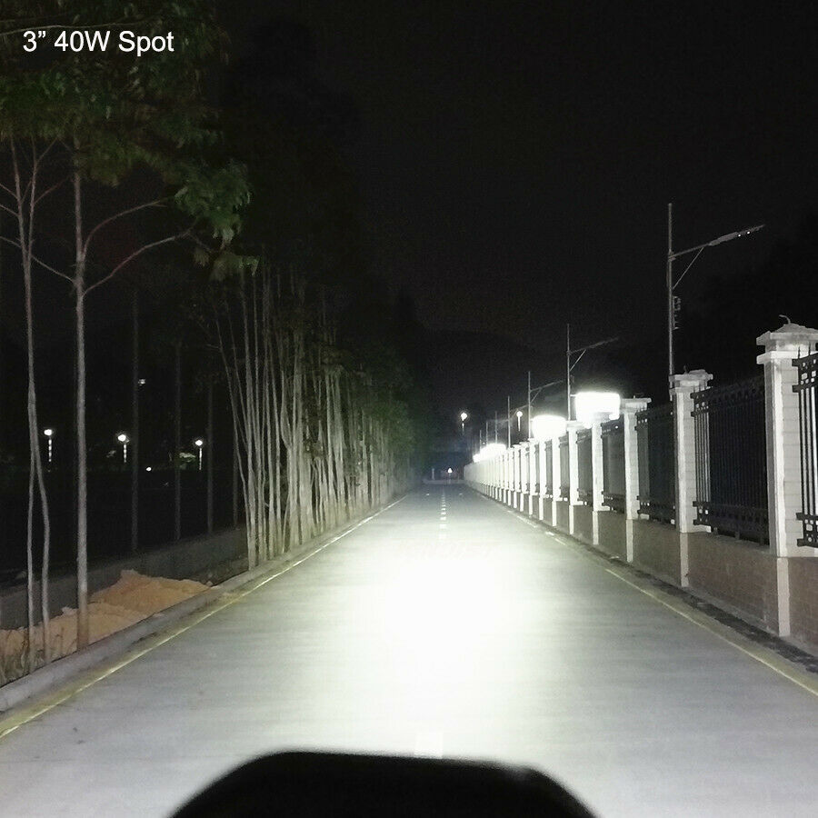 40W T6 LED 6500K 3 Inch 8000LM Work Headlight Amber Fog Light Spot Light