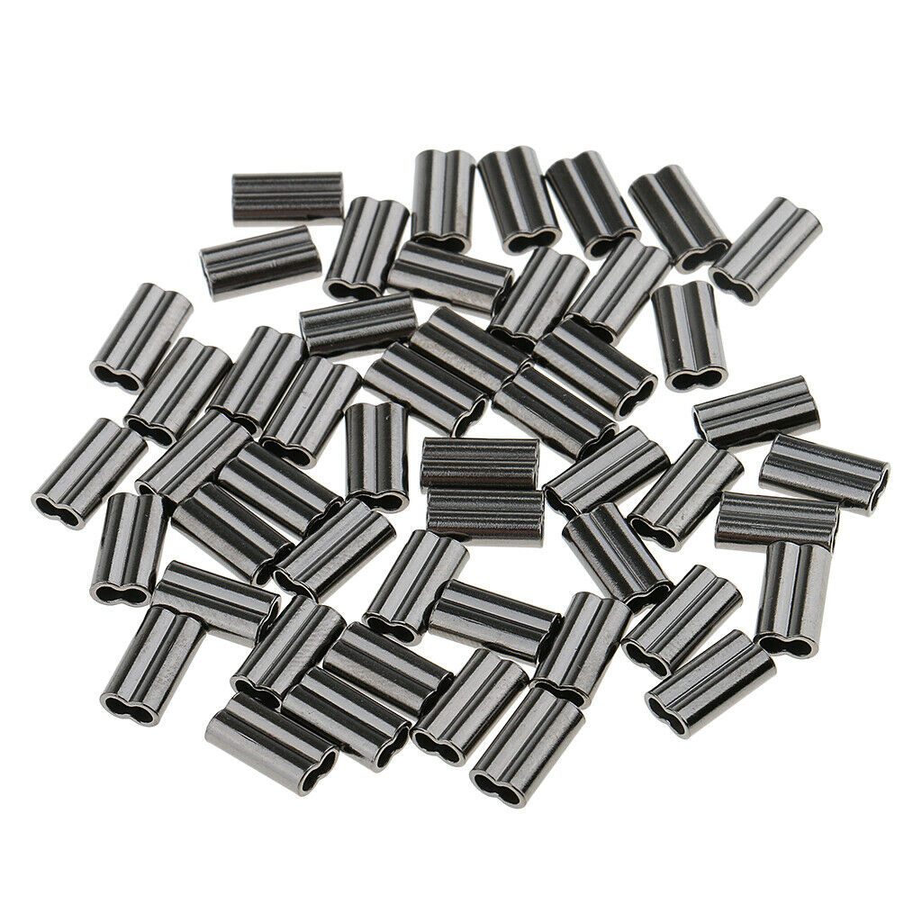 100Pcs Double Fishing Tube Barrel Sleeves Connector 2mm Bore Fishing Tackles