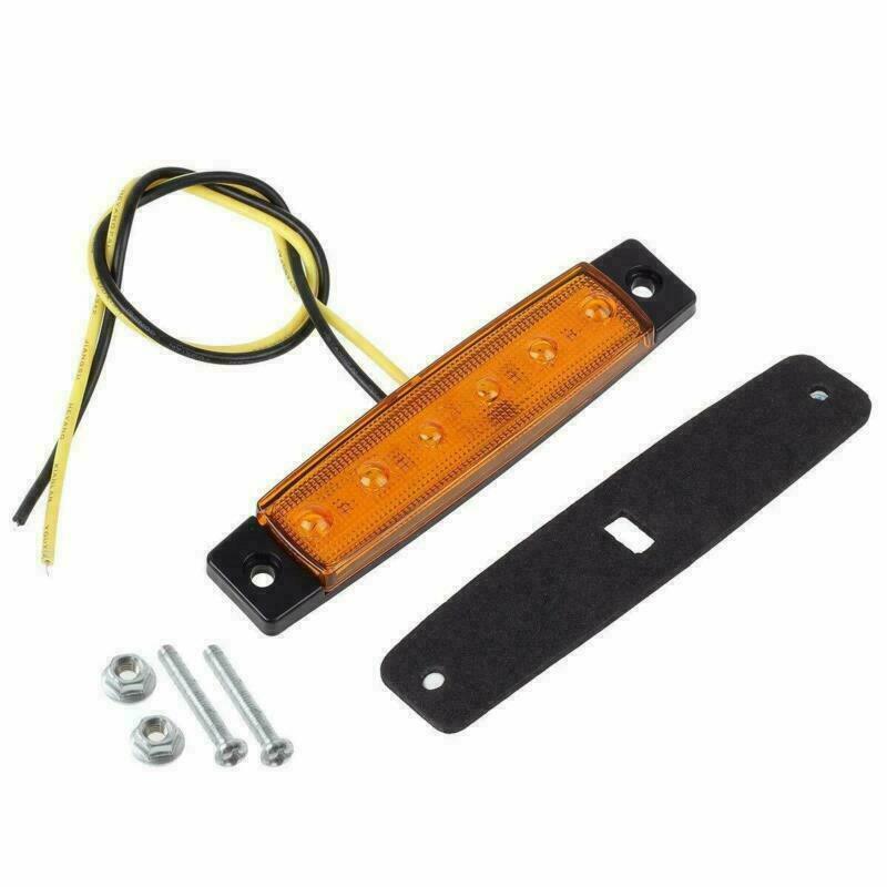20x Red Amber 6LED Side Marker Light Indicators Truck Trailer Boats RV Clearance