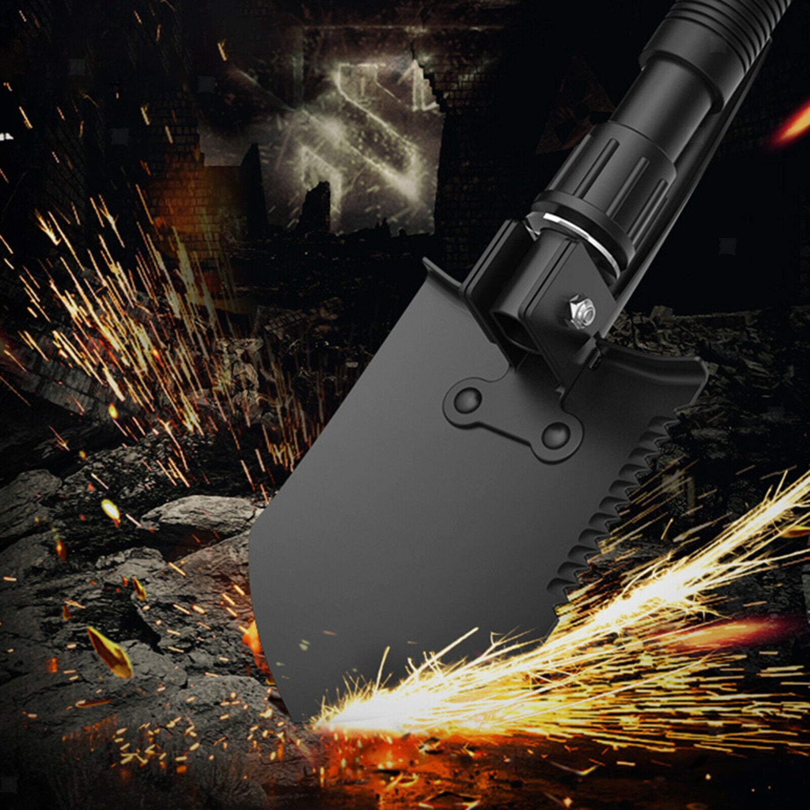 Portable Camping Shovel Multi-functional Outdoor Survival Trowel Spade Tools