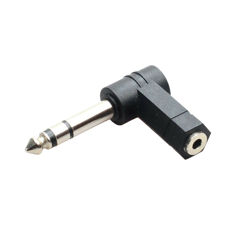 3.5mm Stereo Female to 6.35mm 1/4"Male Right Angle Headphone Audio Adapter