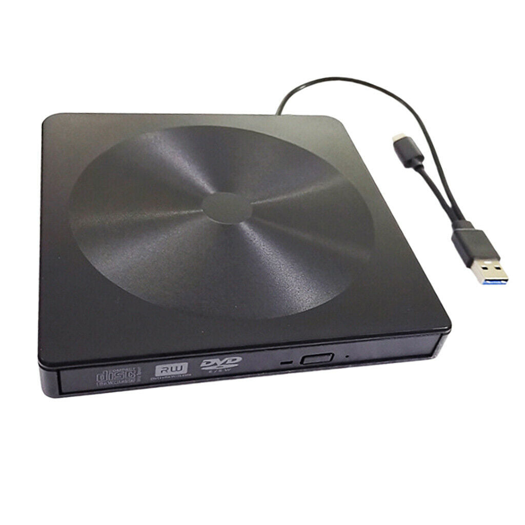External USB CD Burner Writer DVD ROM Drive Player Black For PC &