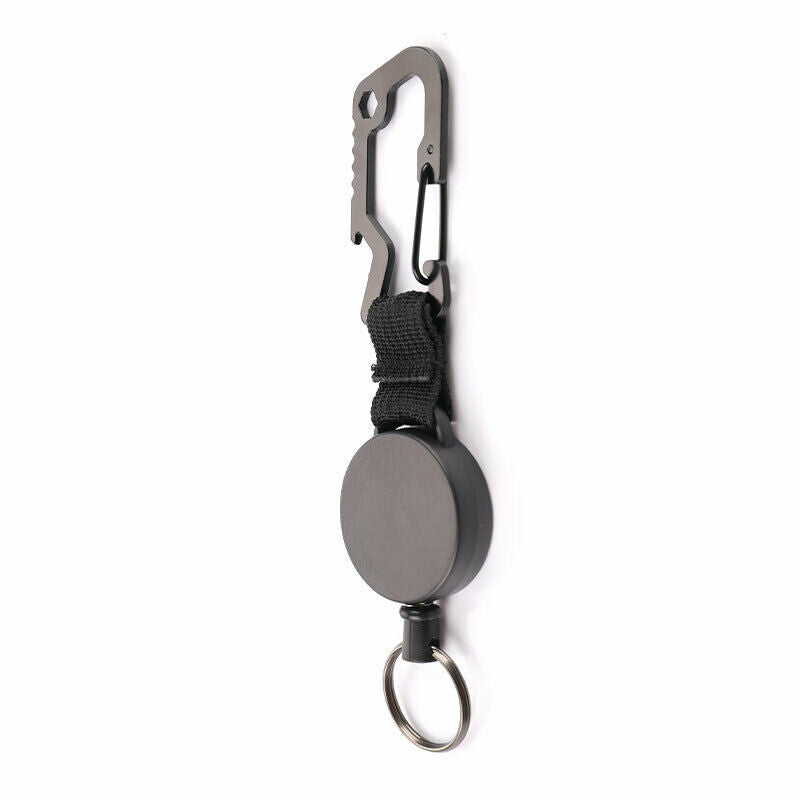 Retractable Keychain Key Ring Metal with Steel Wire Multitool Carabiner C.l8