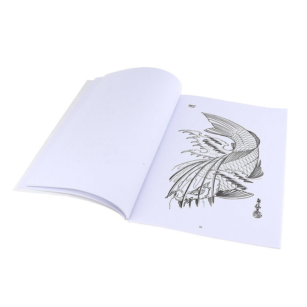 51 Pages Tattoo Book Tattoo Manuscript Body Art Tattoo Flash Reference Book Fish
