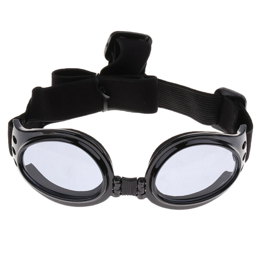 Dog Wind Sunglasses Eye Wear Protection Pet Goggles Adjustable Strap  Black