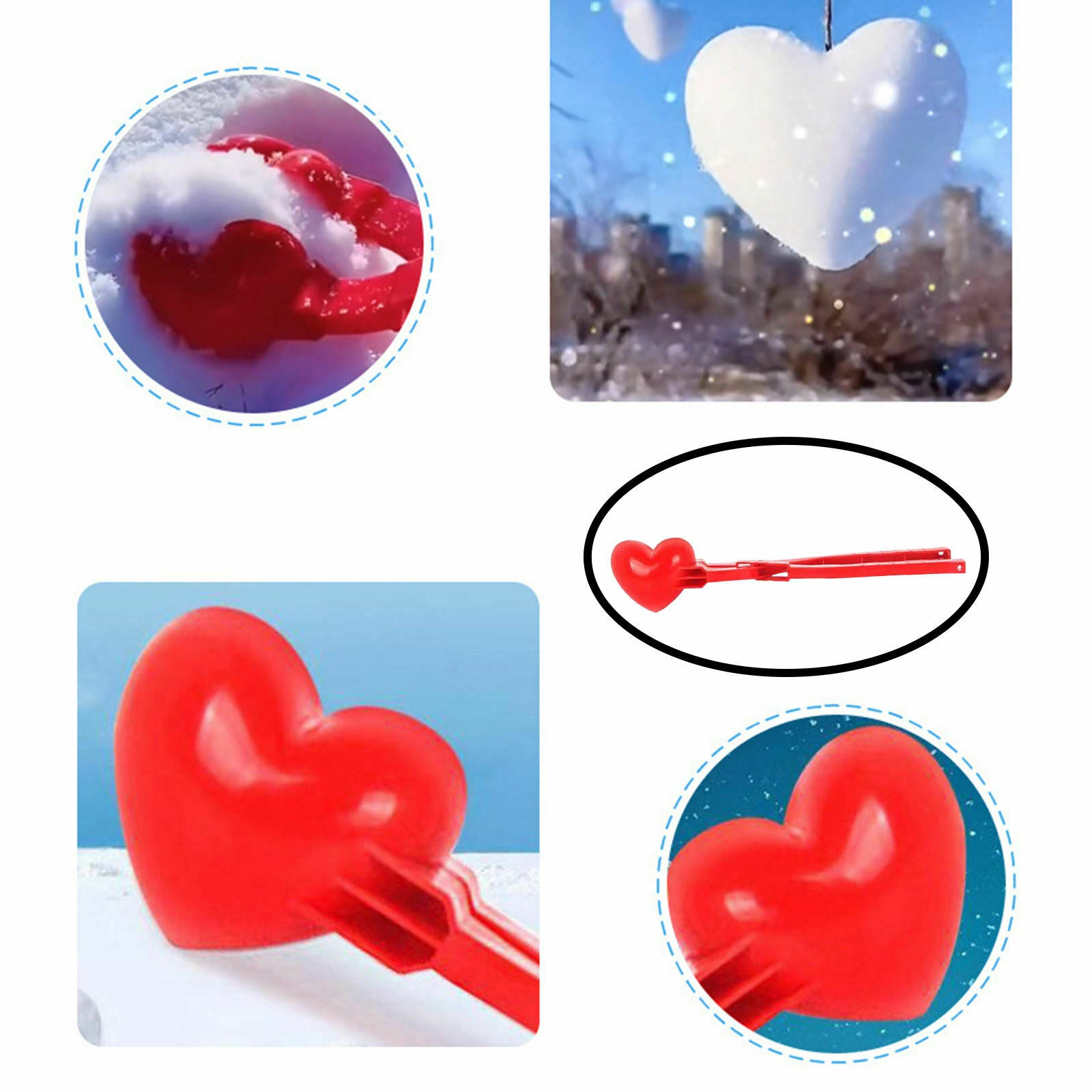Outdoor Love Heart Snowbal Maker Child Snow Sand Mold Winter Outdoor Games