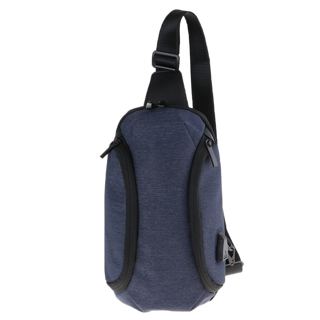 USB Charging Chest Crossbody Sling Bag Backpack Blue