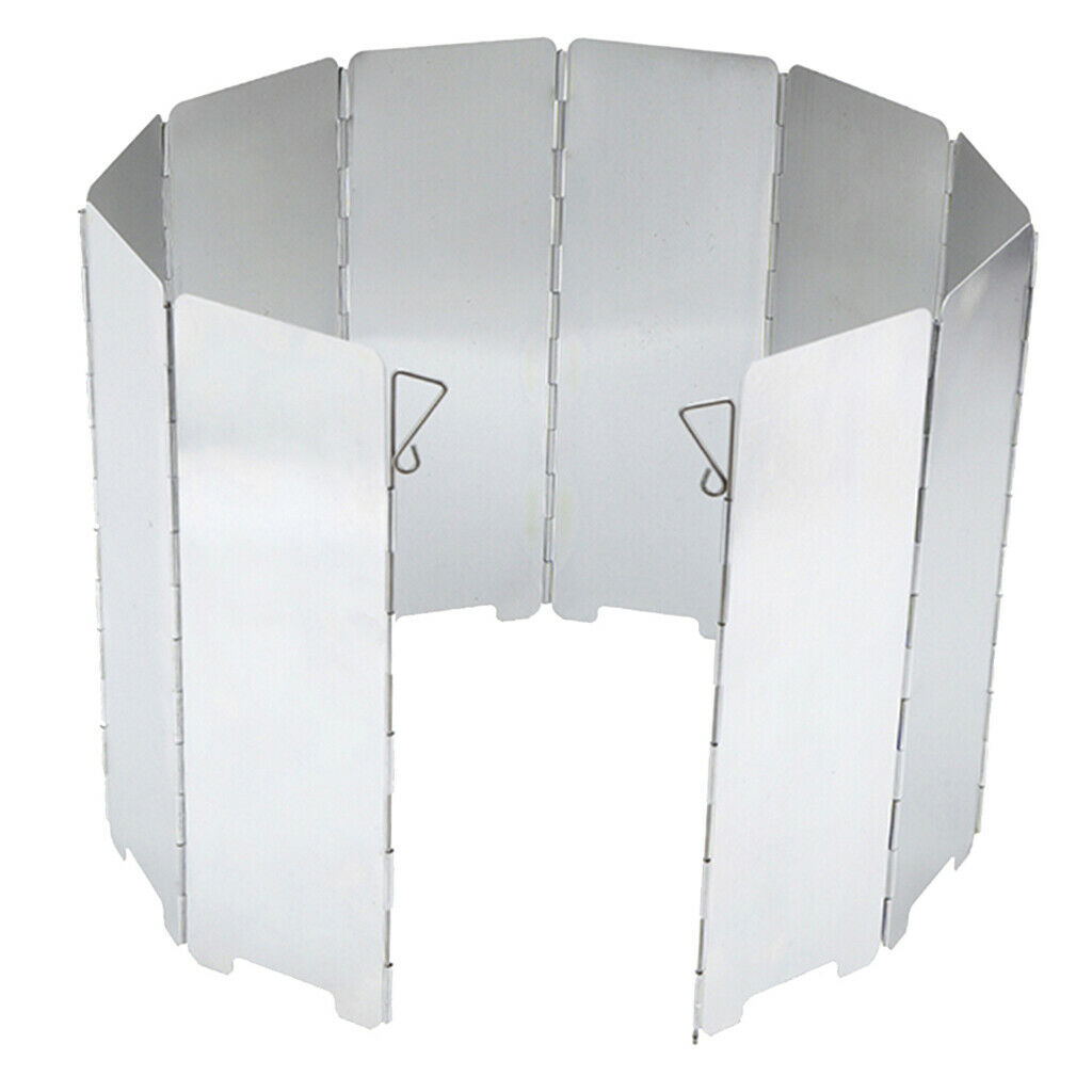 10 Plates Folding Cooker BBQ Gas Stove Wind Shield Screen for Camping Foldable