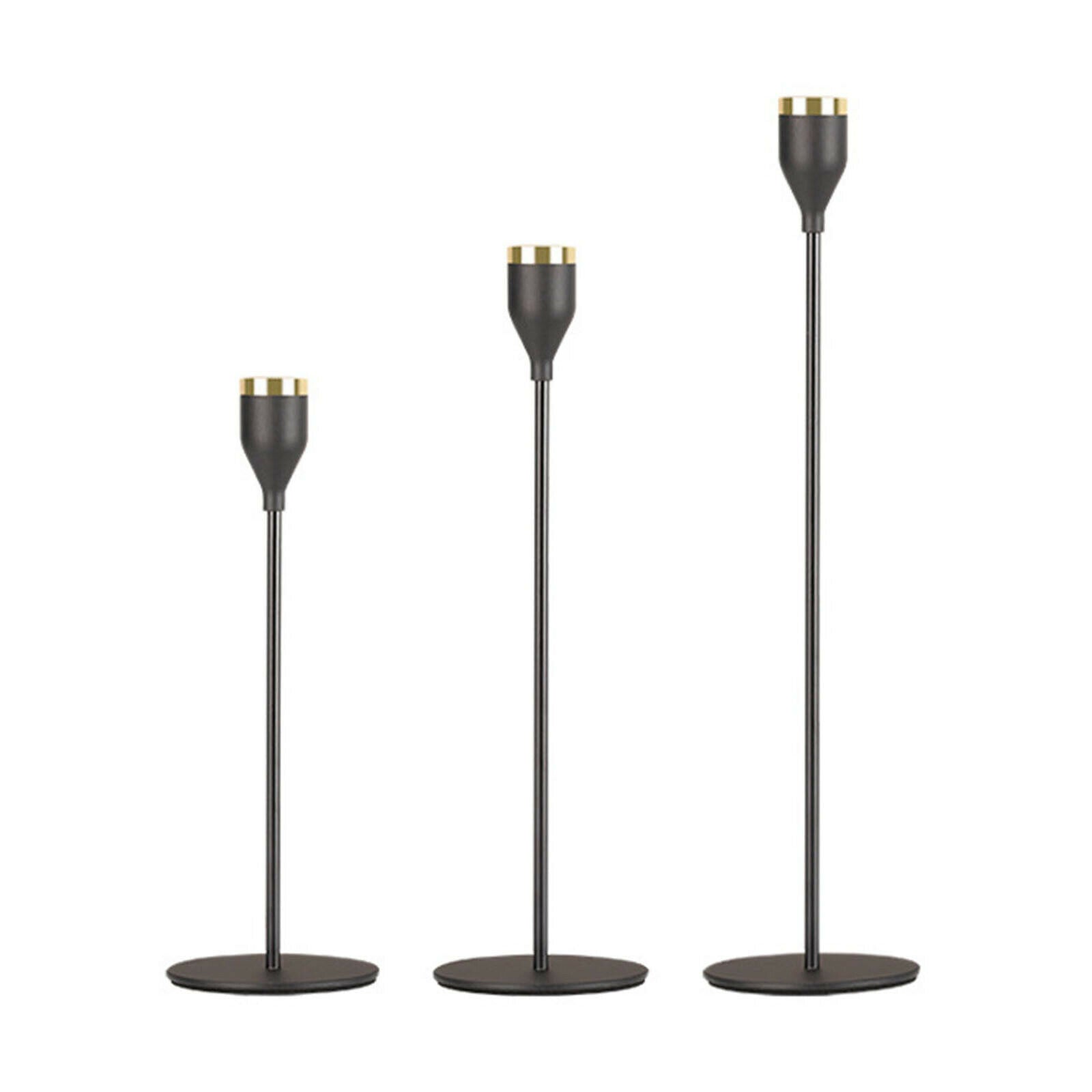 3x Metal Candle Holders Candlesticks Candelabra for Home Taper Pillar Candle
