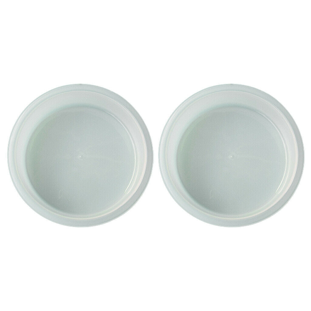 2Pcs Round Birds Feeding Tray   Bowls Feeder for Cockatiel Parakeet White