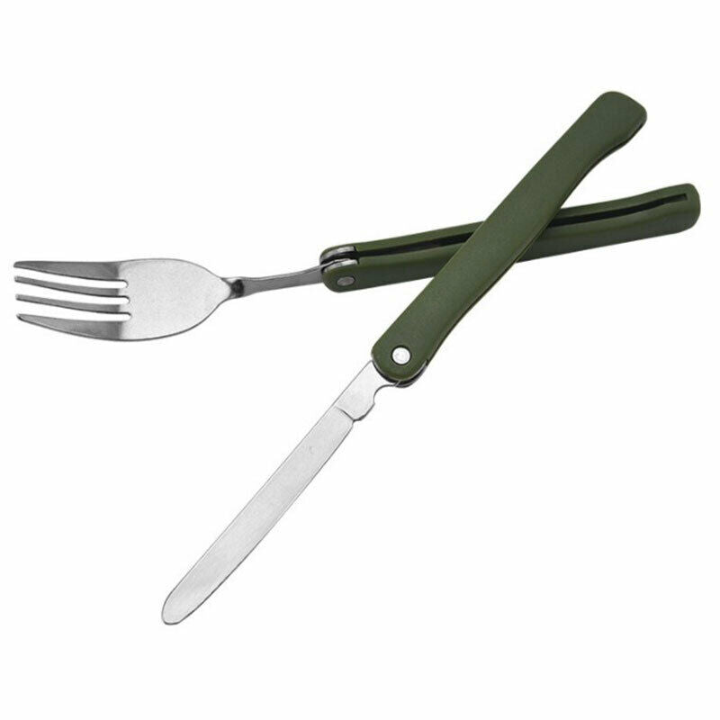 1Set Mini Tableware Set outdoor Tool Folding Cutlery Set with Spoon Fork .l8