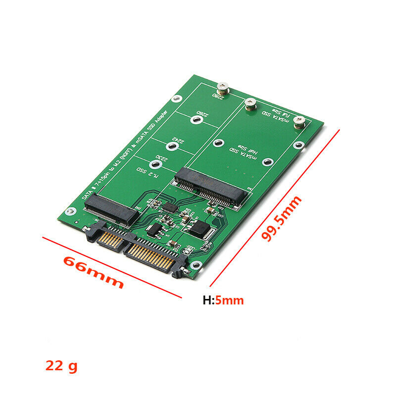 mSATA SSD to SATA M.2 B / B+M KEY NGFF & 2.5" III Board Adapter Converter Card