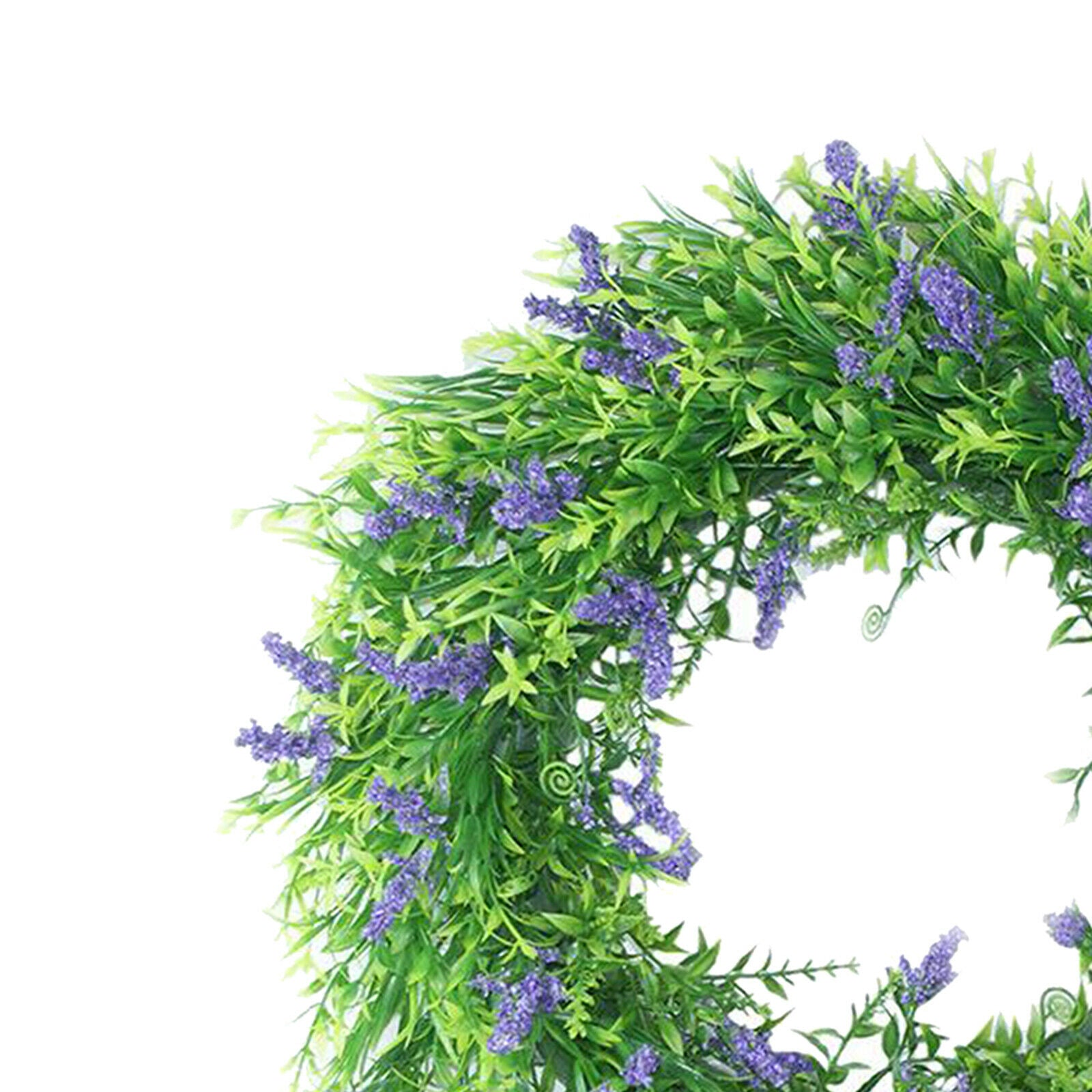 Artificial Lavender Wreath Faux Floral Front Door Wreath for Spring and Summer