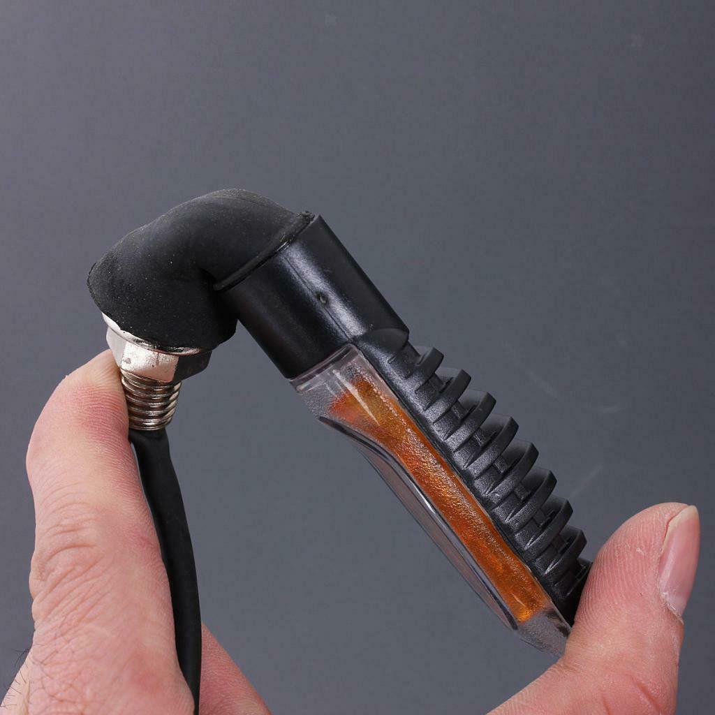 2pcs Foldable Motorcycle Black Led Turn Light Yellow Light Signal Indicator