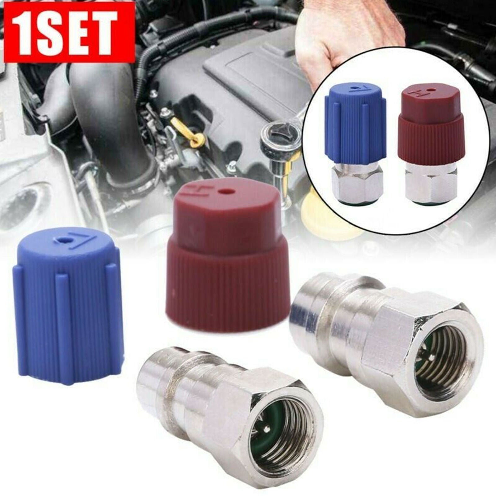 R-12 to R-134a Retrofit Conversion Adapter Fitting 1/4 SAE Valves Kits