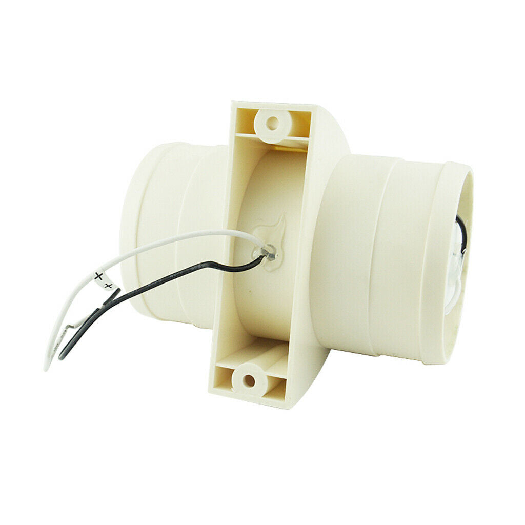 White 12V 3'' In-Line Marine Cabin Bilge Engine Air Blower 145 CFM Quiet Boat