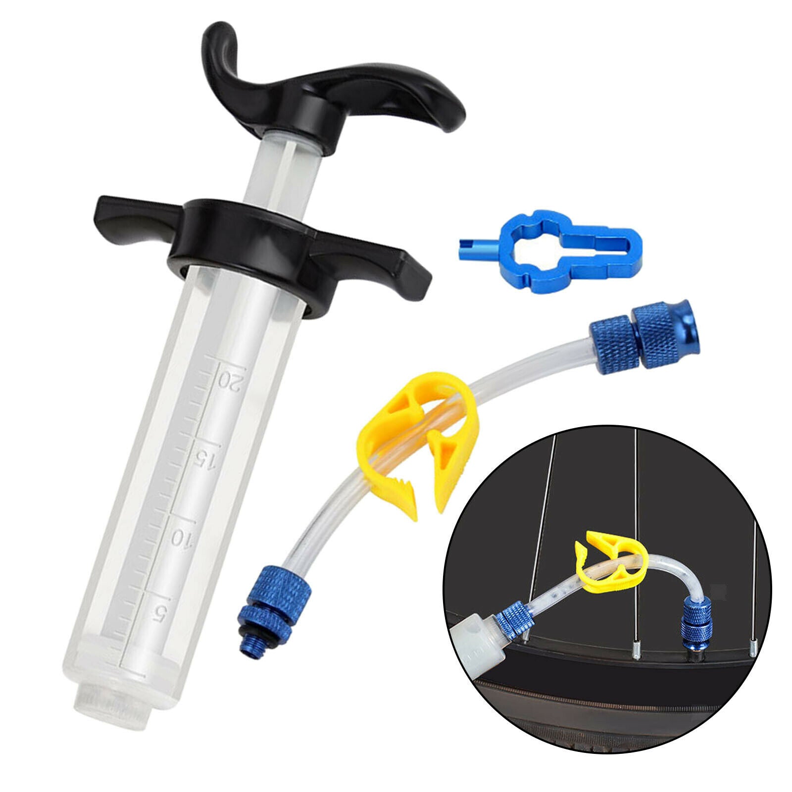 20ml MTB Road Cycling Bike No Tubes Tire Repair Sealant Injector Syringe