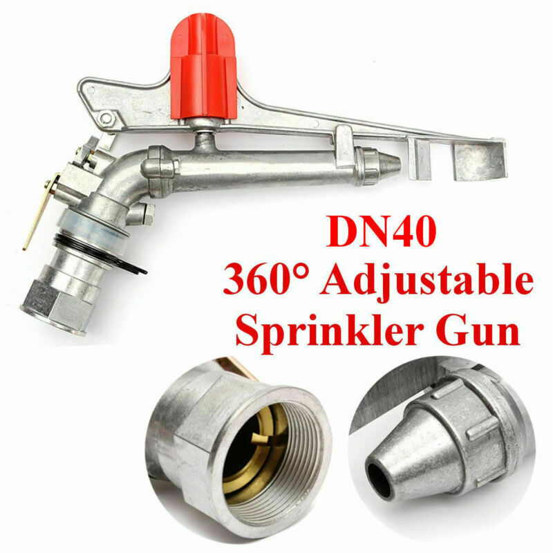 1.5'' Irrigation Spray Gun Sprinkler Gun Large 360° Adjustable Impact Area Water