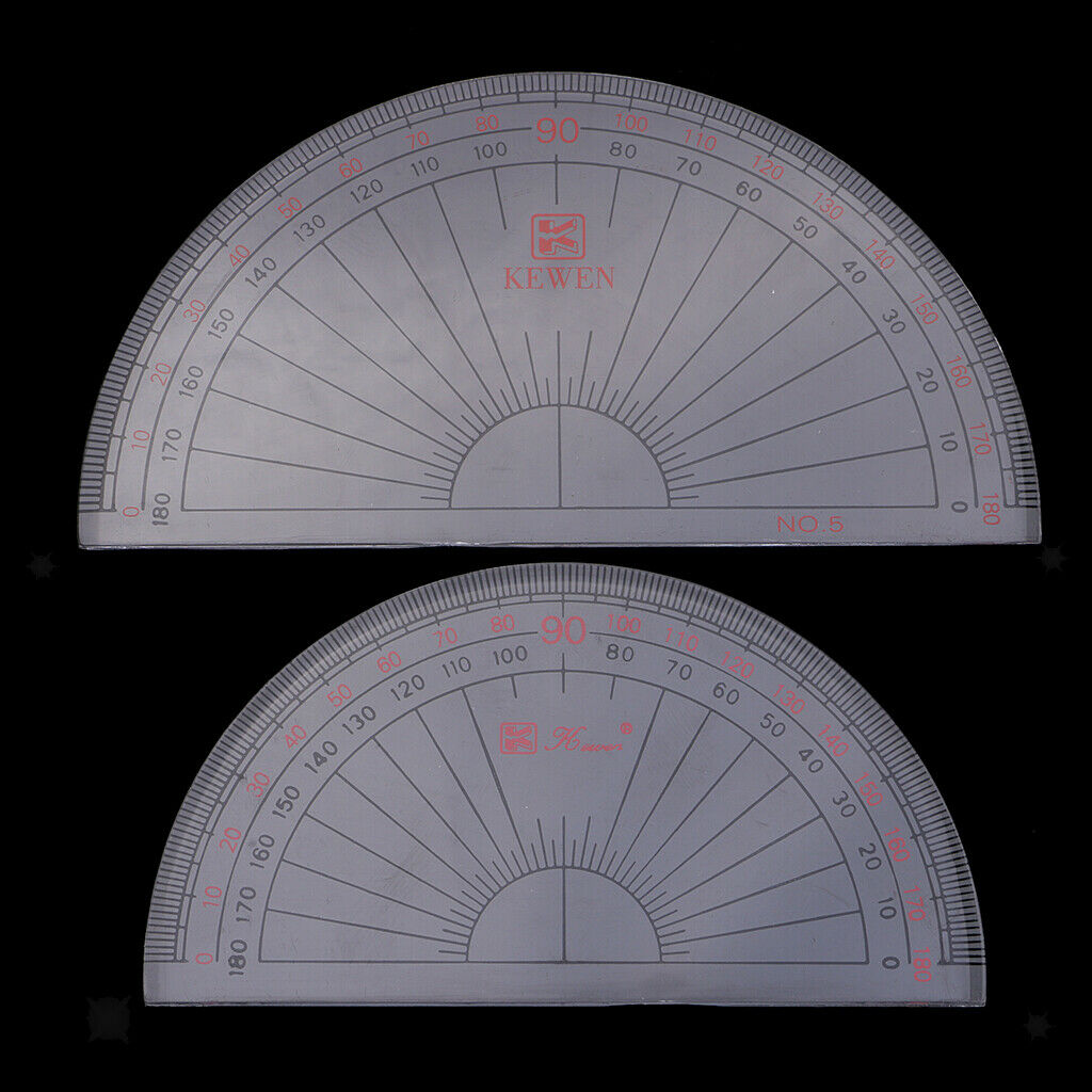 2pcs 180 Degree Protractor For Angle Measure - 10cm / 12cm