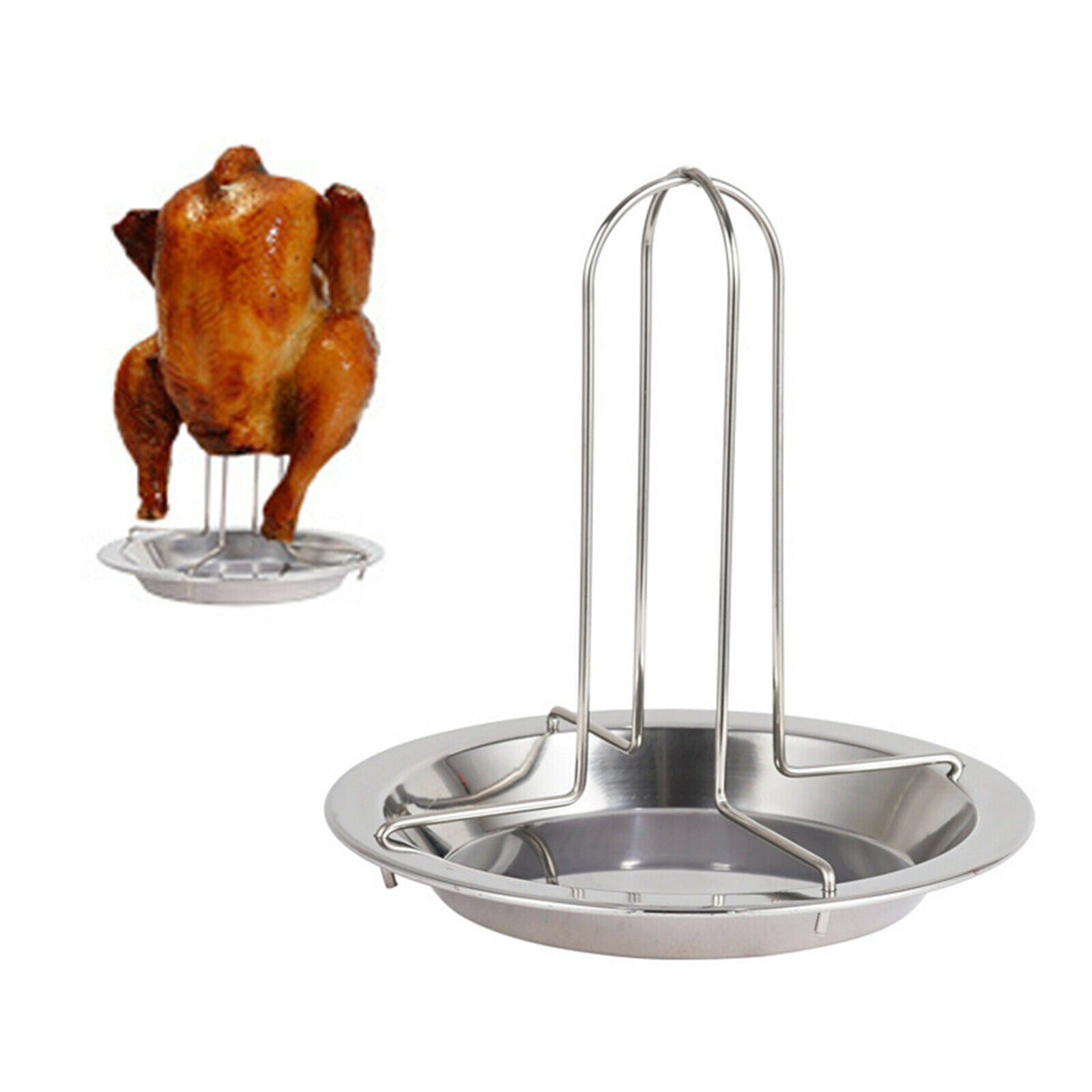 Vertical Rooster Chicken Roaster Rack Stands Rack Barbecue Grill Space Saver