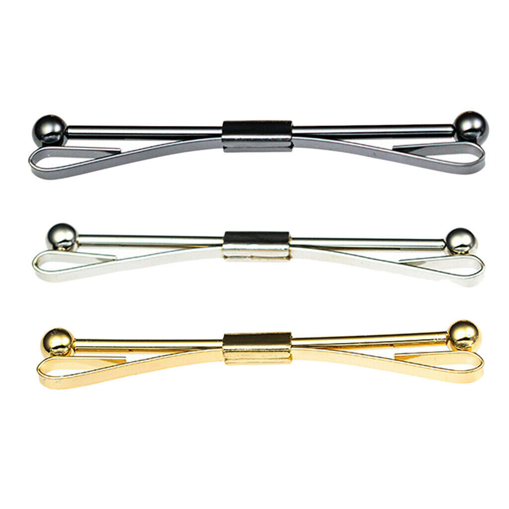 3x Tie Collar Pin Shirt Clip Bar Brooch Mens Business Suit Jewelry 2.4''