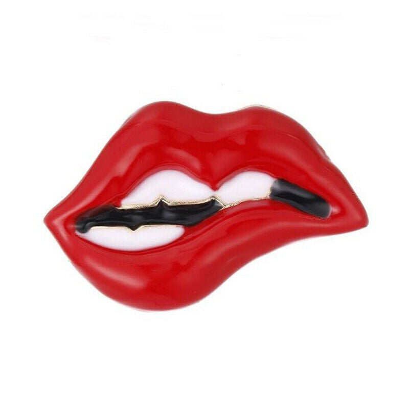 Fashion Women Red Lips Brooch Pin Collar Decoration Badge Corsage Jewelry.l8