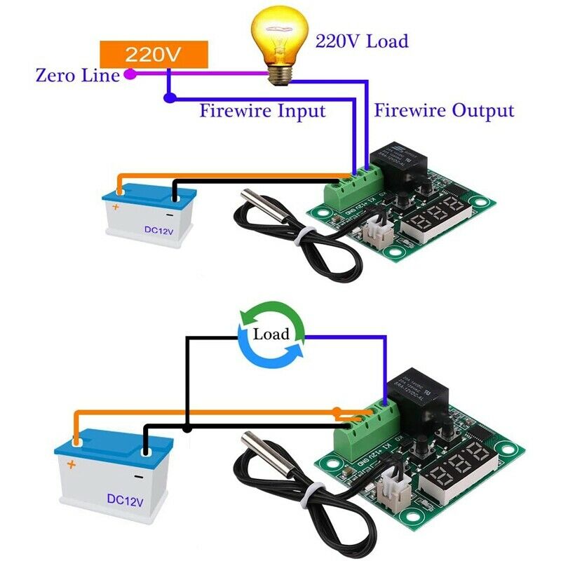 4PCS W1209 DC Digital Temperature Controller Module Electronic Temperature TemO3