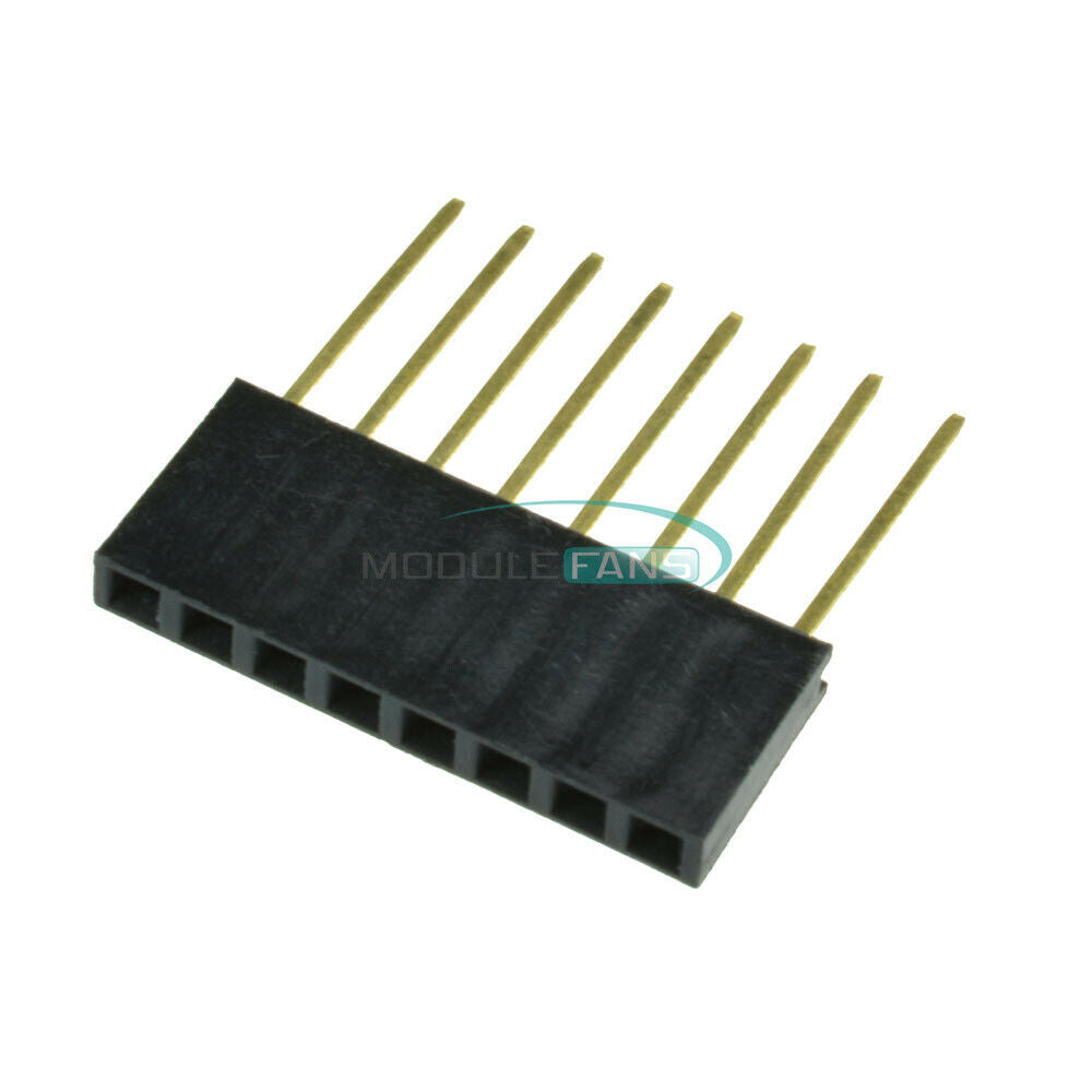 100PCS 2.54mm Pitch Single Row Stackable Shield Female 8-Pin Header for Arduino