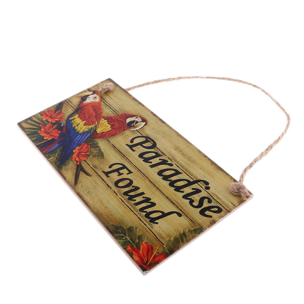 Welcome to Paradise/Paradise Found Wood Plaque with Jute Twine Hanging Sign