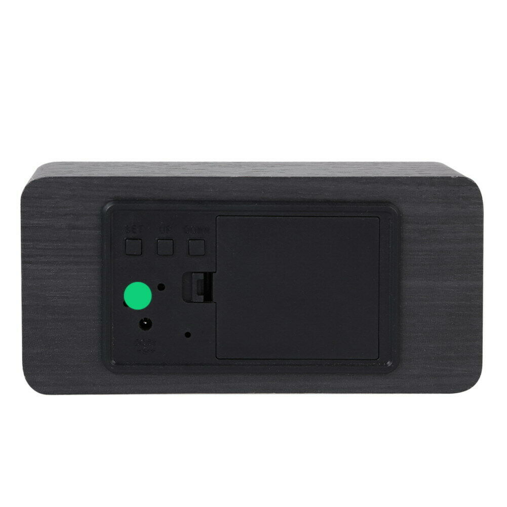 LED Wooden Alarm Clock Voice Control Digital Electronic Desktop Clock Decor @
