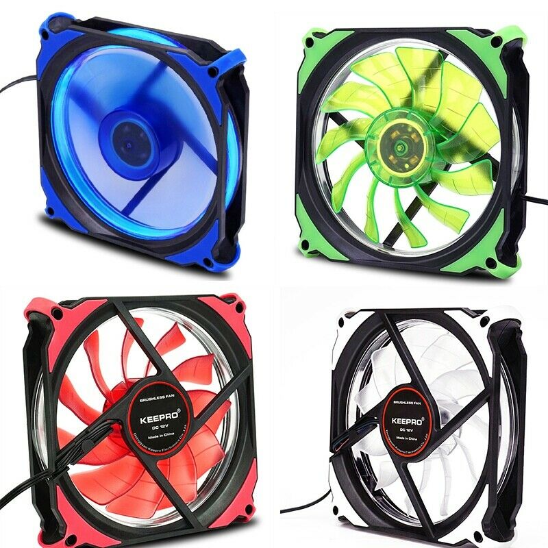 2X(KEEPRO LED Case Fan 120Mm Fans Silent Sleeve Bea 3Pin Desktop PC Fan ComH6U8)