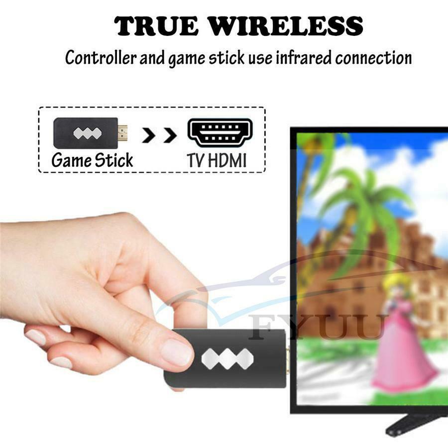 Mini Retro Game Console Built-in 818 Classic Games with 2x Wireless Controllers