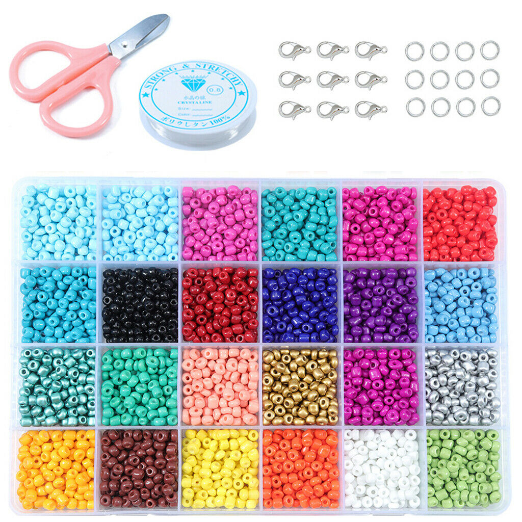14523 Pack Lots Mini Beads Glass Beads Colorful Round Glass Beads Craft Beads