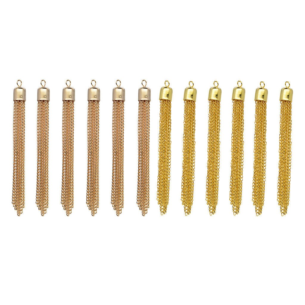 6pcs Handmade Chain Tassel Jewelry Making Charms Findings Necklace Pendants