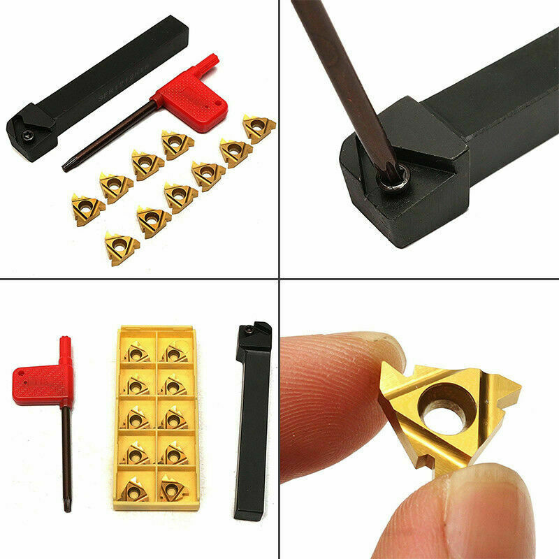 SER1212H16 CNC Tool Holder Boring Bar +16ER AG60 BP010 Threading Insert + Wrench