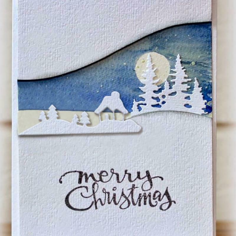 Snowy Christmas Tree Metal Cutting Dies Stencil DIY Scrapbooking Album card