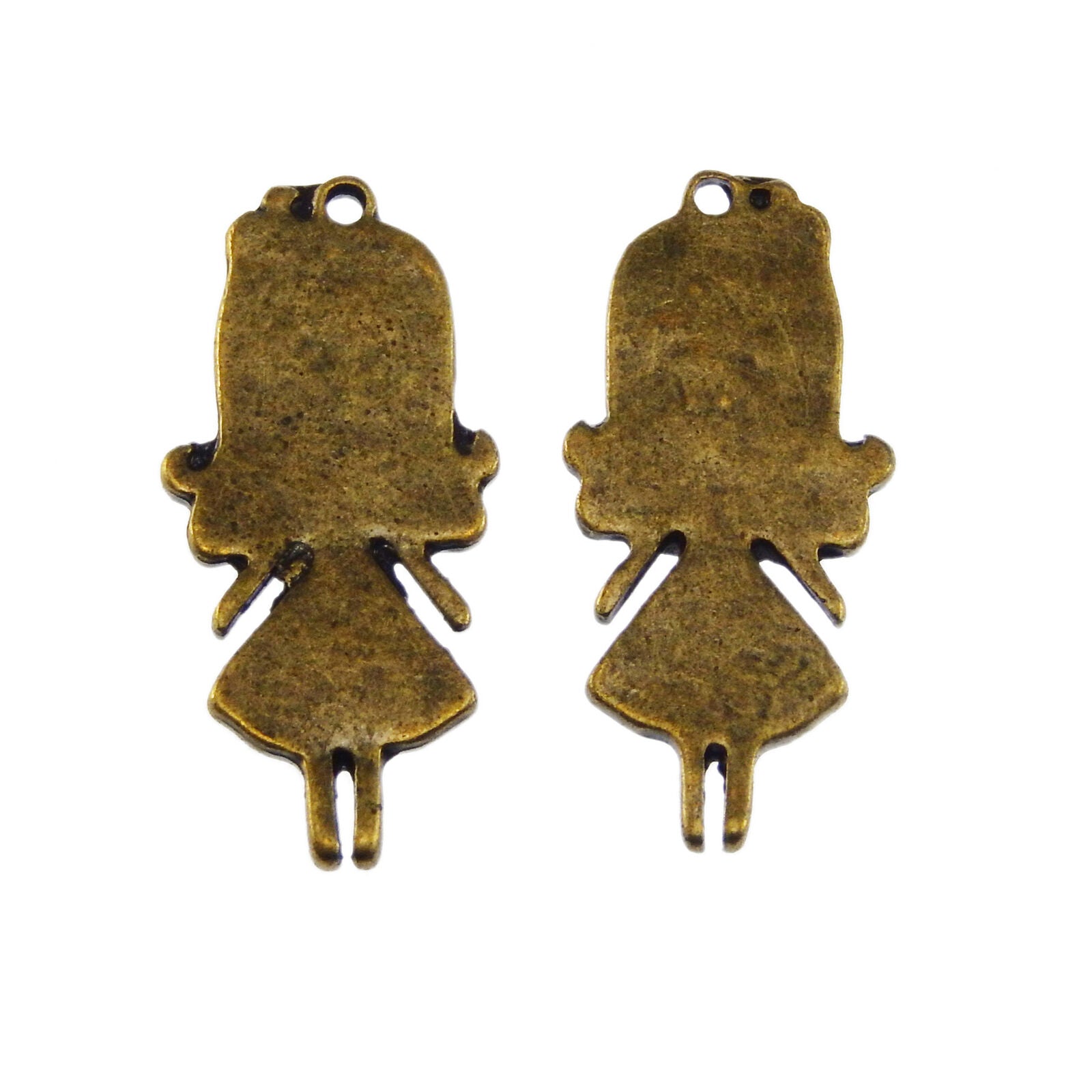 30pcs/lot Retro Bronze Plated Alloy Beauty Girl Shaped Jewelry Charms Pendants