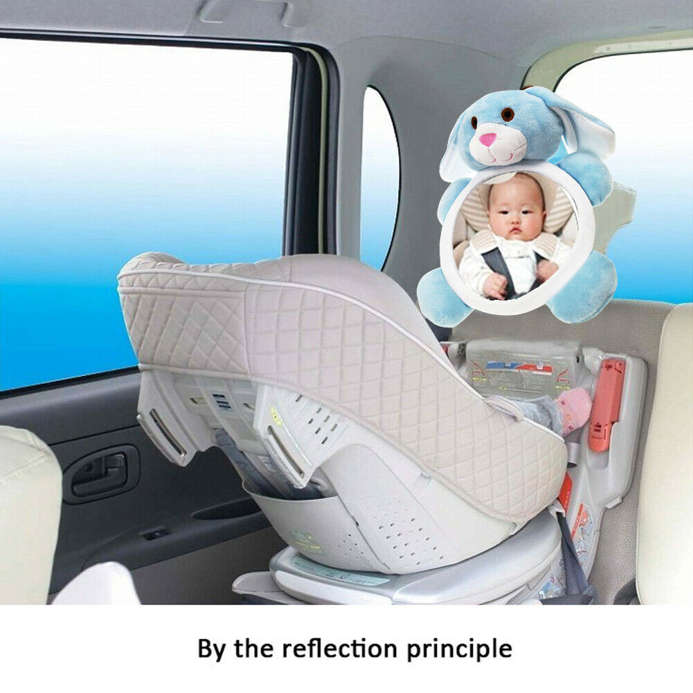 Cartoon Puppy Car Adjustable Rearview Mirror Infant Safety Seat Back Mirror @