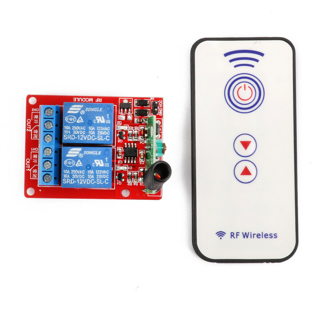 12V 2CH Channel Wireless RF Remote Control Switch Relay Module 433MHz