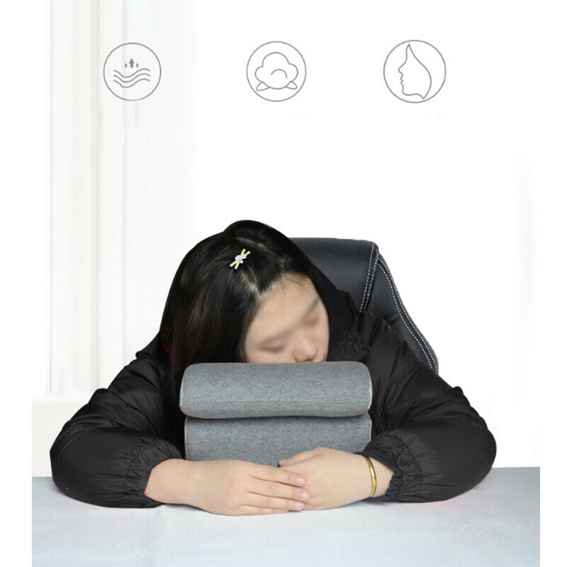 Memory Foam Headrest Desk Nap Pillow Office Lumbar Support Cushion Cotton Cover